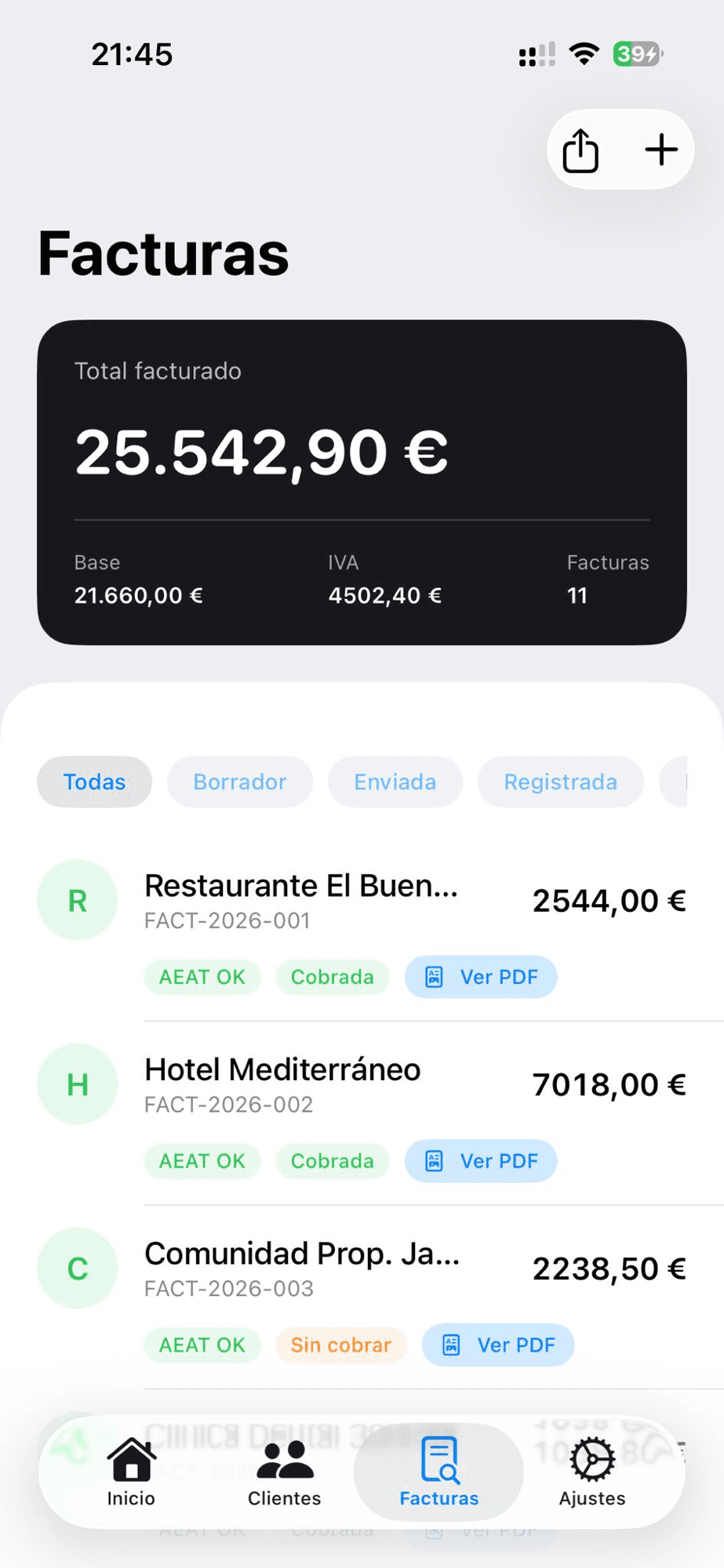 Presupuestos y albaranes en orden